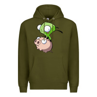 Army Green invader zim Premium Hoodie - lanVoArt