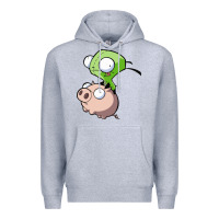 Heather Grey invader zim Premium Hoodie - lanVoArt