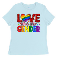 Baby Blue love has no gender Ladies Tee - Artiststas