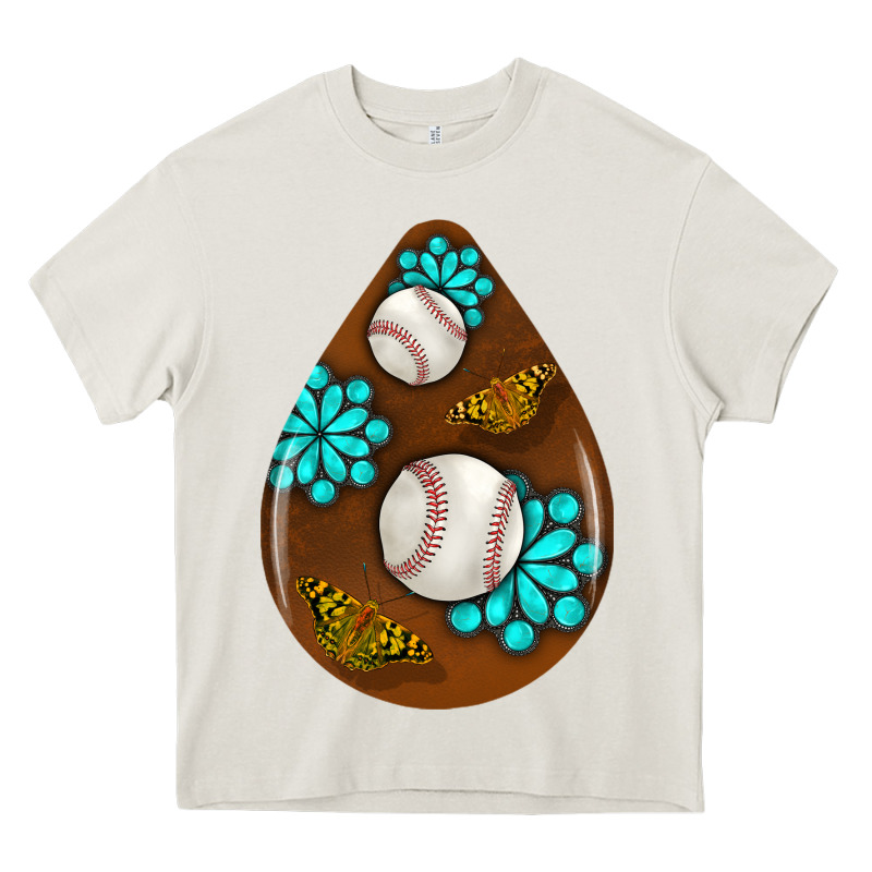 Baseball And Western Roses Teardrop  1 Heavy Core Tee by BundleAndBundleShop | Teevron