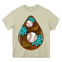 Mossy baseball and western roses teardrop  1 Heavy Core Tee - BundleAndBundleShop