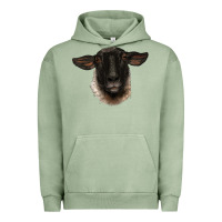 Pigment Oil Green suffolk ewe head Urban Hoodie - BarkalooDesign