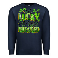 Navy not lucky just really blessed Premium Sweatshirt - Artiststas