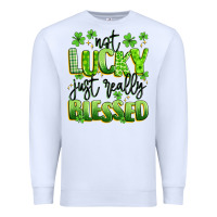White not lucky just really blessed Premium Sweatshirt - Artiststas