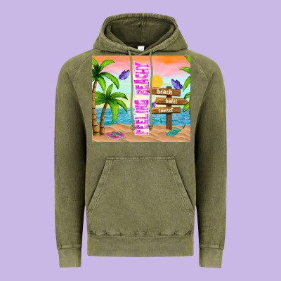 Feeling Beachy Vintage Hoodie Designed By Tumblerdesignbyshophia