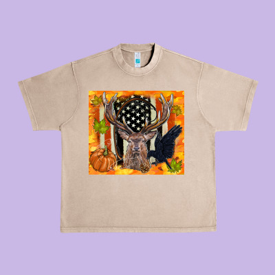 Crow And Deer Hunting Fall Camouflage Urban Heavy Tee Designed By Tumblerdesignbyshophia