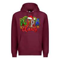 Burgundy Christmas papa claus Premium Hoodie - FaDigitalArtStudio