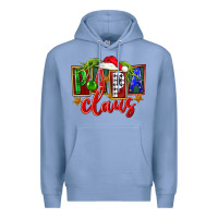 Colony Blue Christmas papa claus Premium Hoodie - FaDigitalArtStudio