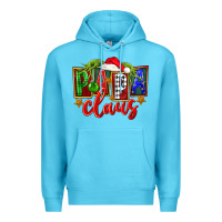 Ocean Blue Christmas papa claus Premium Hoodie - FaDigitalArtStudio