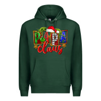 Sports Green Christmas papa claus Premium Hoodie - FaDigitalArtStudio