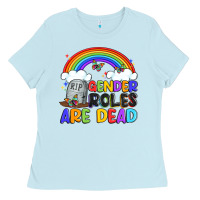 Baby Blue gender roles are dead Ladies Tee - Artiststas