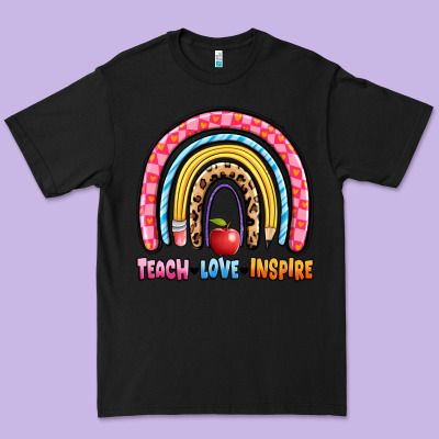 Teach Love Inspire Rainbow Premium Tee Designed By Artiststas