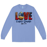 Colony Blue love came down luke 2 11 Long Sleeve Tee - CowGirlArtShop