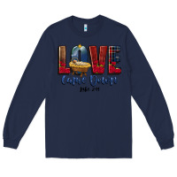 Navy love came down luke 2 11 Long Sleeve Tee - CowGirlArtShop