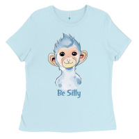 Baby Blue monkey cute animals Ladies Tee - RanaPortraitStore