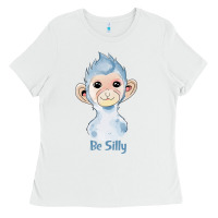 White monkey cute animals Ladies Tee - RanaPortraitStore
