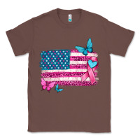 American Flag Breast Cancer With Ribbon Classic Tee | Teevron
