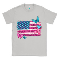 Moon Dust american flag breast cancer with ribbon Classic Tee - texasbilliewilder