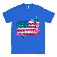 True Royal american flag breast cancer with ribbon Classic Tee - texasbilliewilder