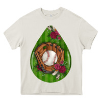 Cream baseball and western roses teardrop  4 Heavy Core Tee - BundleAndBundleShop