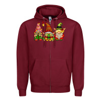 Burgundy Elf Gnomes Zipper Hoodie - CowhideDigitalArt