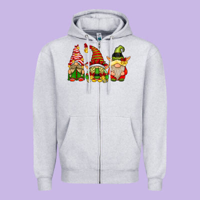 Elf Gnomes Zipper Hoodie Designed By Cowhidedigitalart