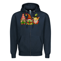 Navy Elf Gnomes Zipper Hoodie - CowhideDigitalArt