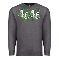 Charcoal Heather clover ghostie st.patrick's day Premium Sweatshirt - Artiststas