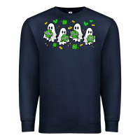 Navy clover ghostie st.patrick's day Premium Sweatshirt - Artiststas