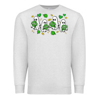 Oatmeal Heather clover ghostie st.patrick's day Premium Sweatshirt - Artiststas