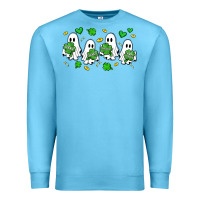 Ocean Blue clover ghostie st.patrick's day Premium Sweatshirt - Artiststas
