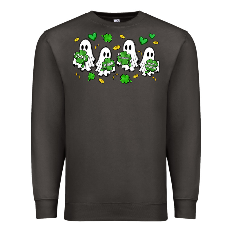 Clover Ghostie St.patrick's Day Premium Sweatshirt by Artiststas | Teevron
