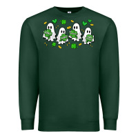 Sports Green clover ghostie st.patrick's day Premium Sweatshirt - Artiststas