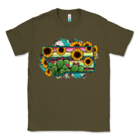 Army Green Montana Map Sunflower Cactus Serape Classic Tee - RanaPortraitStore