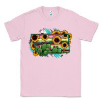 Bubblegum Pink Montana Map Sunflower Cactus Serape Classic Tee - RanaPortraitStore