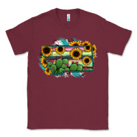 Burgundy Montana Map Sunflower Cactus Serape Classic Tee - RanaPortraitStore