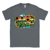Charcoal Heather Montana Map Sunflower Cactus Serape Classic Tee - RanaPortraitStore