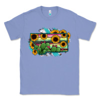 Colony Blue Montana Map Sunflower Cactus Serape Classic Tee - RanaPortraitStore