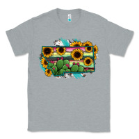 Heather Grey Montana Map Sunflower Cactus Serape Classic Tee - RanaPortraitStore