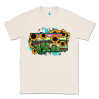 Natural Montana Map Sunflower Cactus Serape Classic Tee - RanaPortraitStore