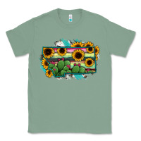 Sage Montana Map Sunflower Cactus Serape Classic Tee - RanaPortraitStore