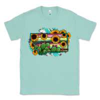Seafoam Montana Map Sunflower Cactus Serape Classic Tee - RanaPortraitStore