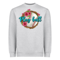 Heather Grey play ball baseball Heavyweight Sweatshirt - BundleAndBundleShop