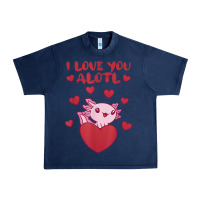 Navy i love you alotl aolotl valentine's day heart aolotl lover Urban Heavy Tee - lanVoArt