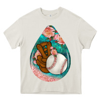 Cream baseball and western roses teardrop  3 Heavy Core Tee - BundleAndBundleShop