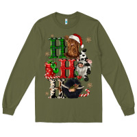 Army Green ho ho ho heifer cow gnomies Long Sleeve Tee - CowGirlArtShop