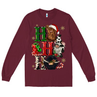 Burgundy ho ho ho heifer cow gnomies Long Sleeve Tee - CowGirlArtShop