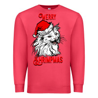 Cardinal Merry Christmas Cat Premium Sweatshirt - SublimationCraftShop