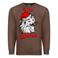 Chestnut Merry Christmas Cat Premium Sweatshirt - SublimationCraftShop