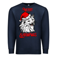 Navy Merry Christmas Cat Premium Sweatshirt - SublimationCraftShop